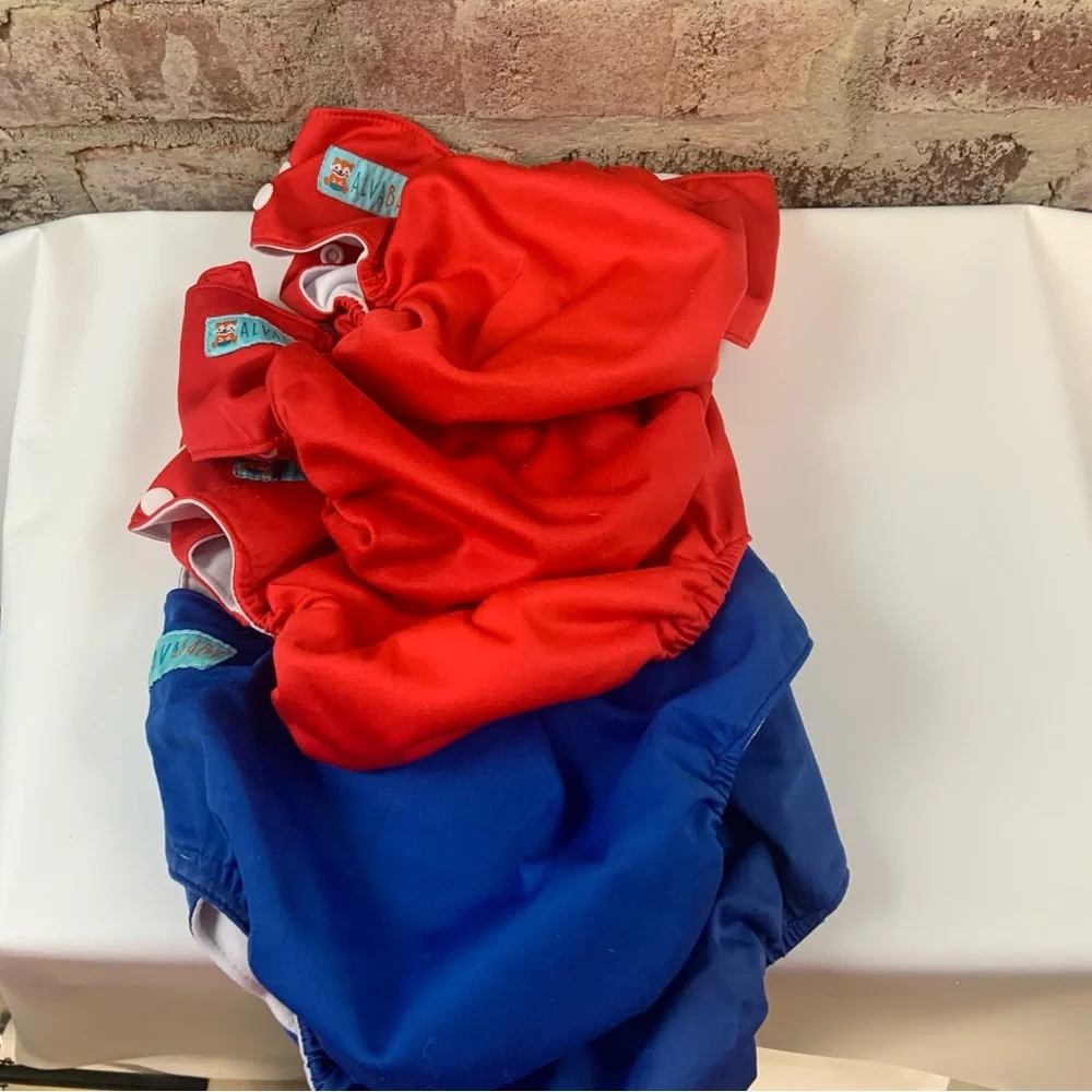 5 alva baby diaper covers blue red